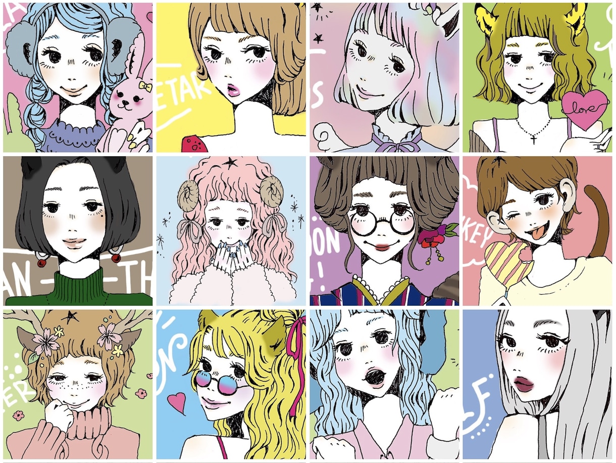 商用利用可！可愛くてお洒落な女の子絵を描きます ポストカード、Tシャツデザインにも！今だけアイコン作成無料！ イメージ3