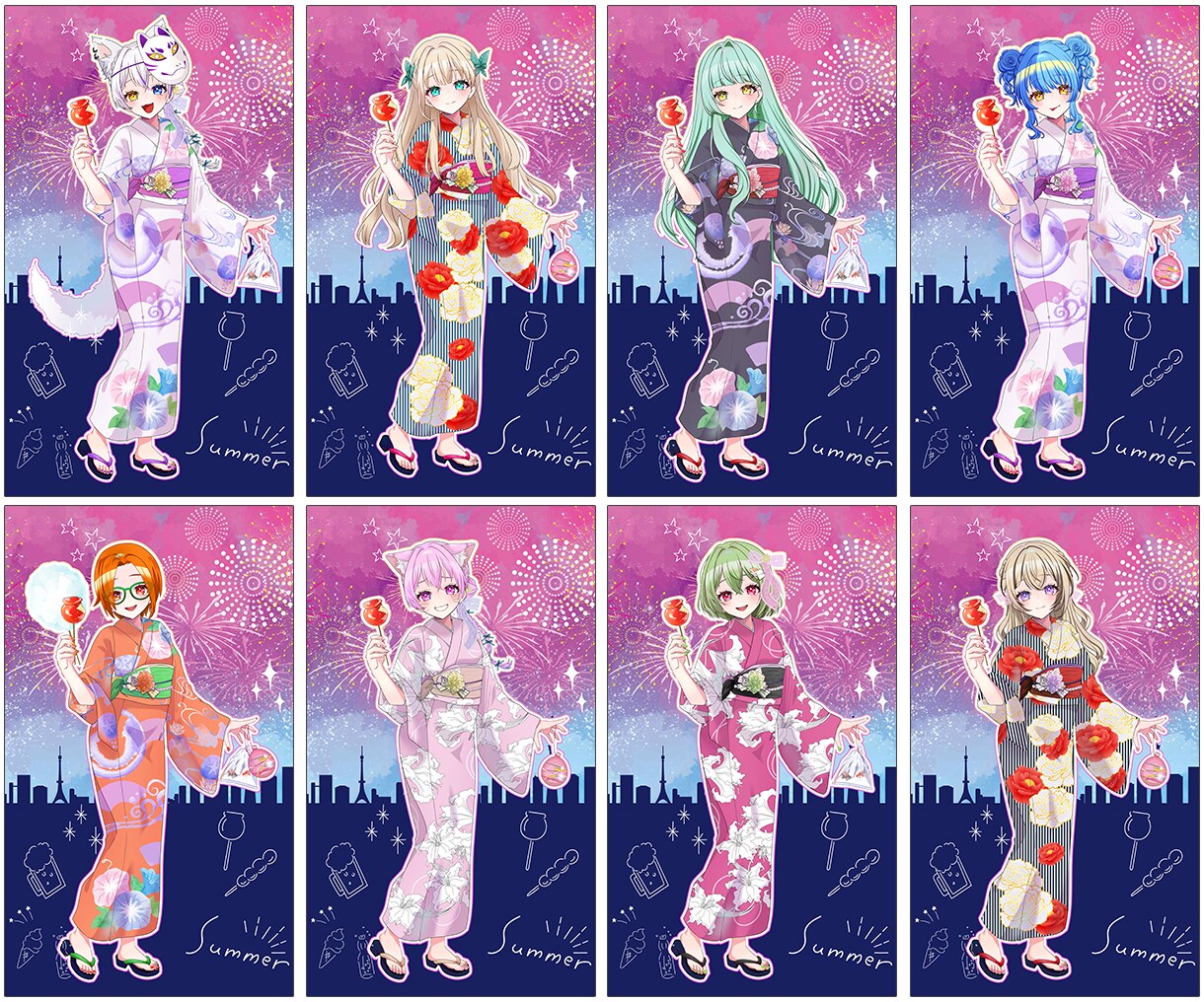 最短当日！IRIAM◎夏の浴衣イラスト描きます 配信にも！4種の浴衣から選べる◎キャラを即納でお書きします イメージ8