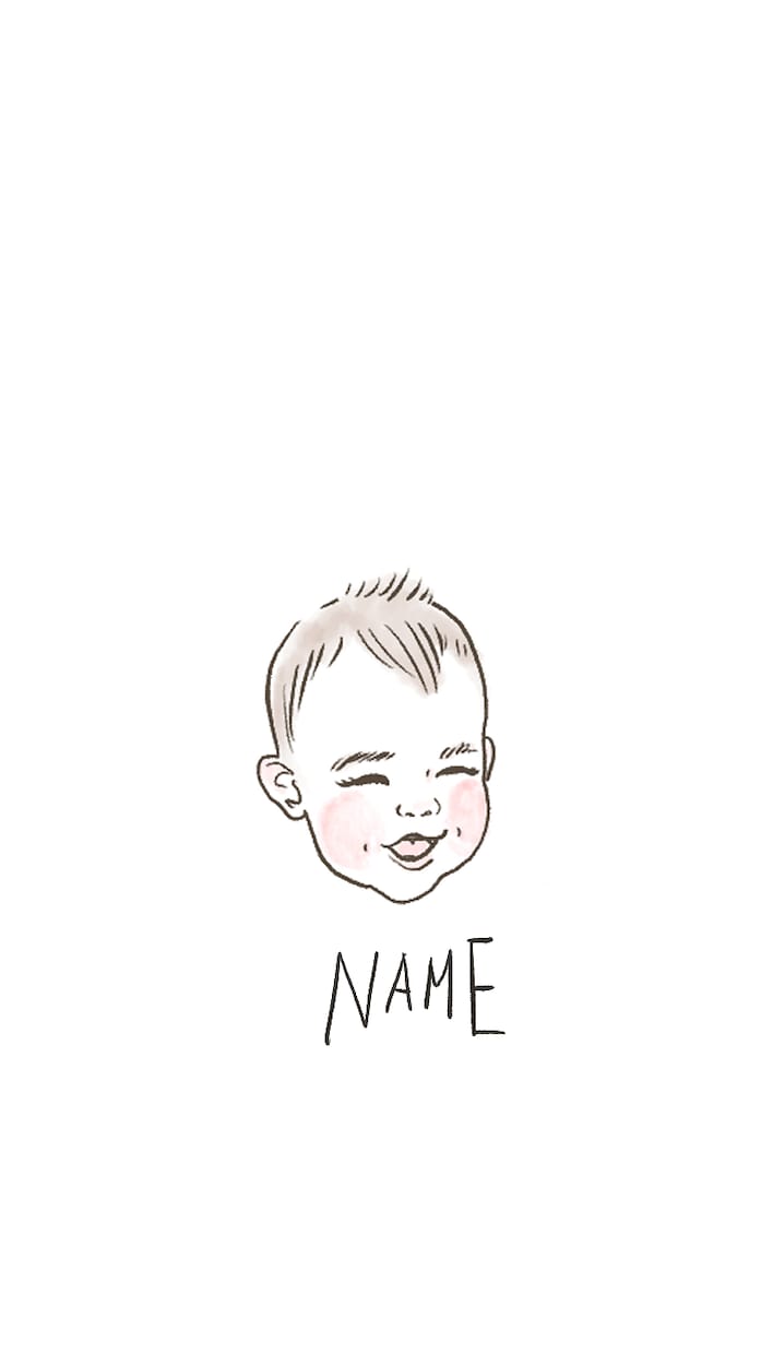 赤ちゃんお子さんの似顔絵描きます データもしくは、ポストカードサイズにて笑い顔お描きします イメージ2