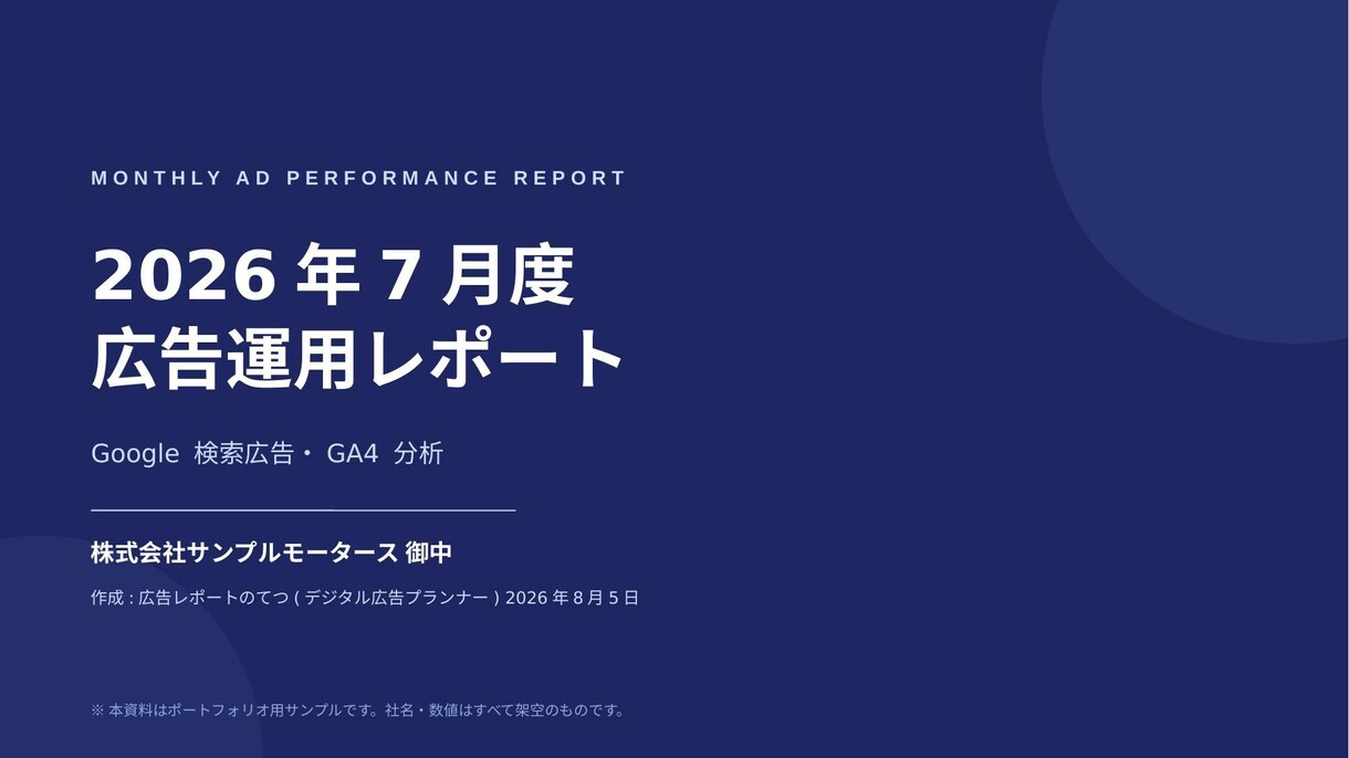 Google広告×GA4の月次レポートを作成します 数字の羅列ではなく「来月何をすべきか」が分かる報告書 イメージ5