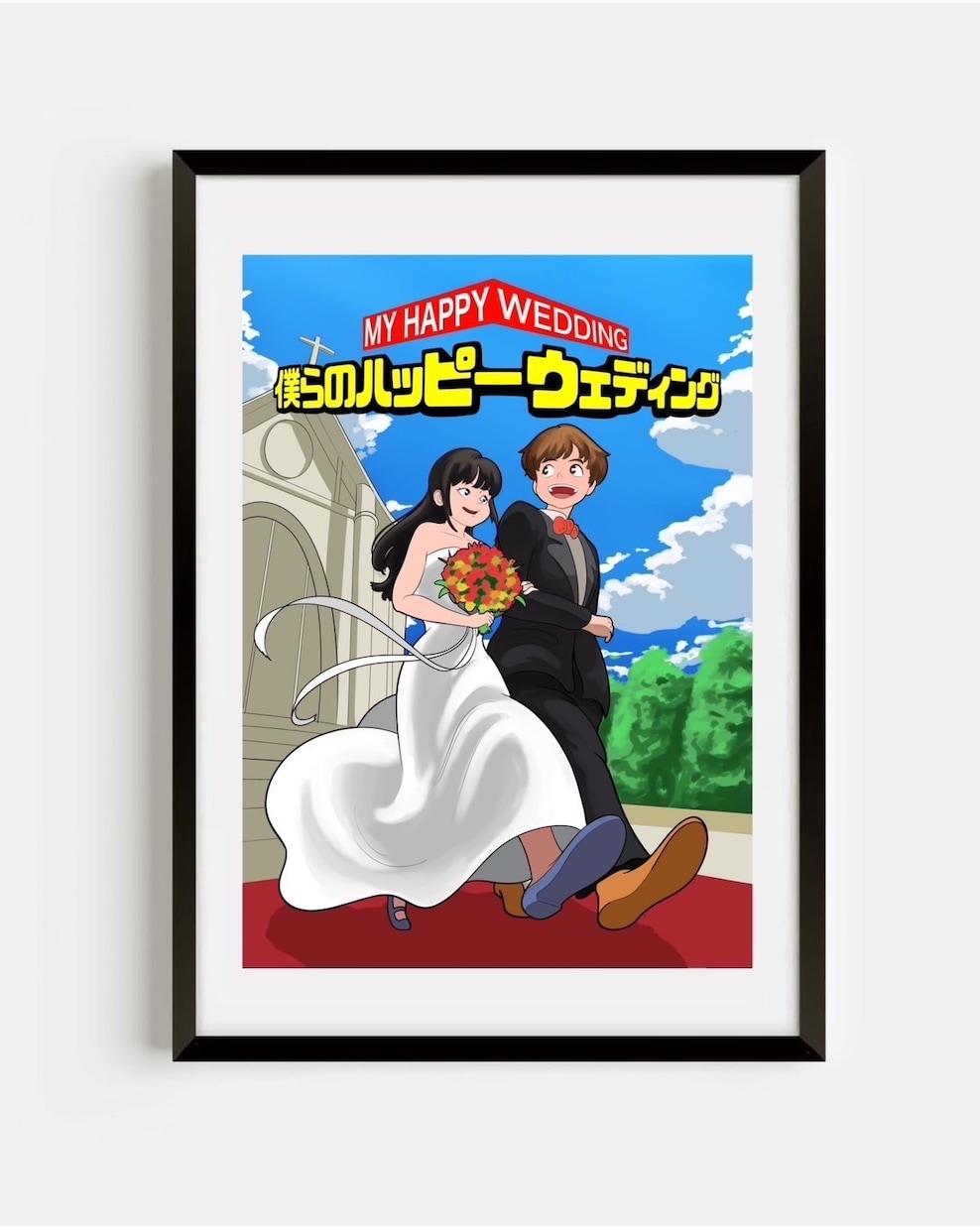 ヒロアカ　などの人気アニメの画風で似顔絵制作します お好きなアニメ、漫画の似顔絵でウェルカムボード制作！ イメージ1