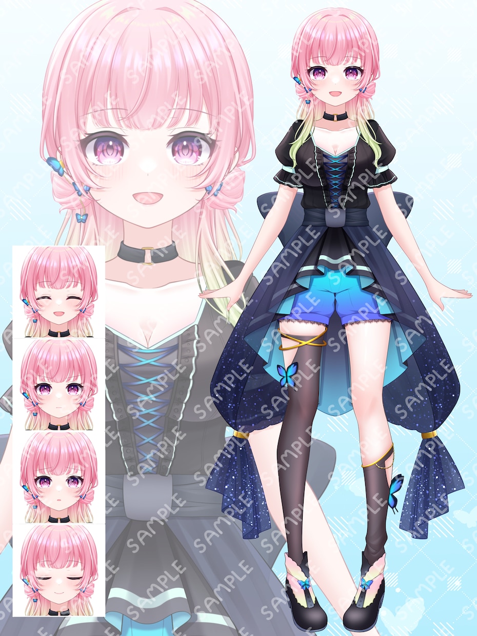 Live2D用パーツ分け立ち絵の制作承ります キャラデザ+パーツ分けイラストを作成いたします！ イメージ1