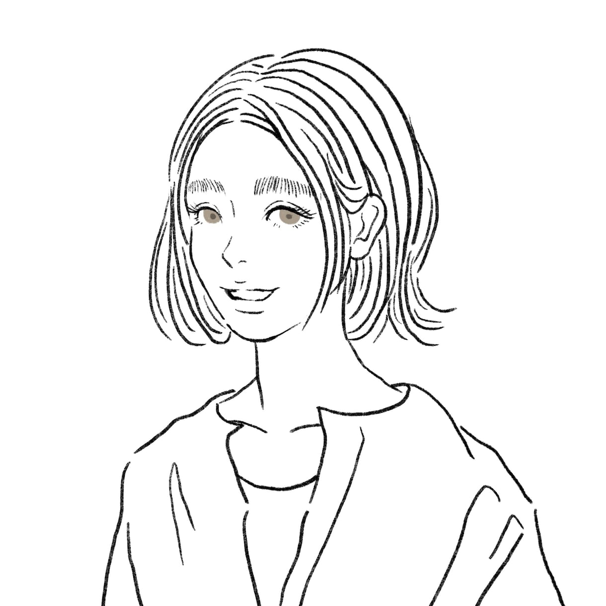 ファッションイラスト風！線画で似顔絵を描きます 程よく似ていて、SNSのアイコンに使いやすい似顔です。 イメージ8