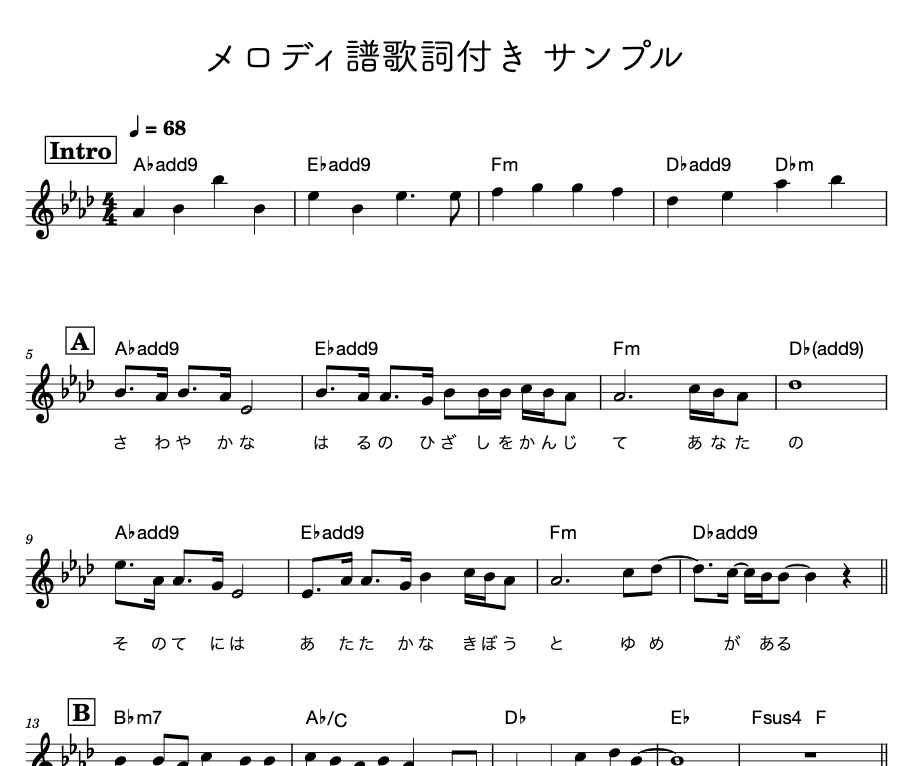 プロのジャズ奏者が演奏現場用リードシート作成します ボーカルや管楽器に◎ 正確なコード・プレイヤー目線の実用譜面 イメージ4