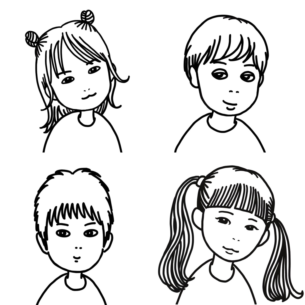 子供から大人まで似顔絵作成いたします 特徴を捉えたシンプルで