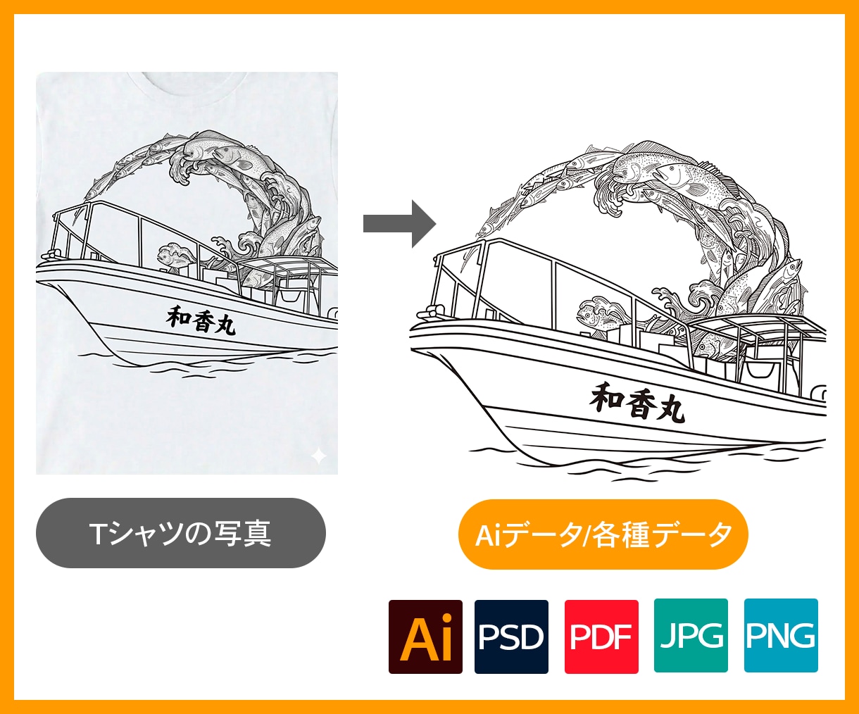 Ai（Illustrator）のお悩み解決します 手描きロゴ・名刺のトレース｜入稿データなど各種対応可能です！ イメージ2