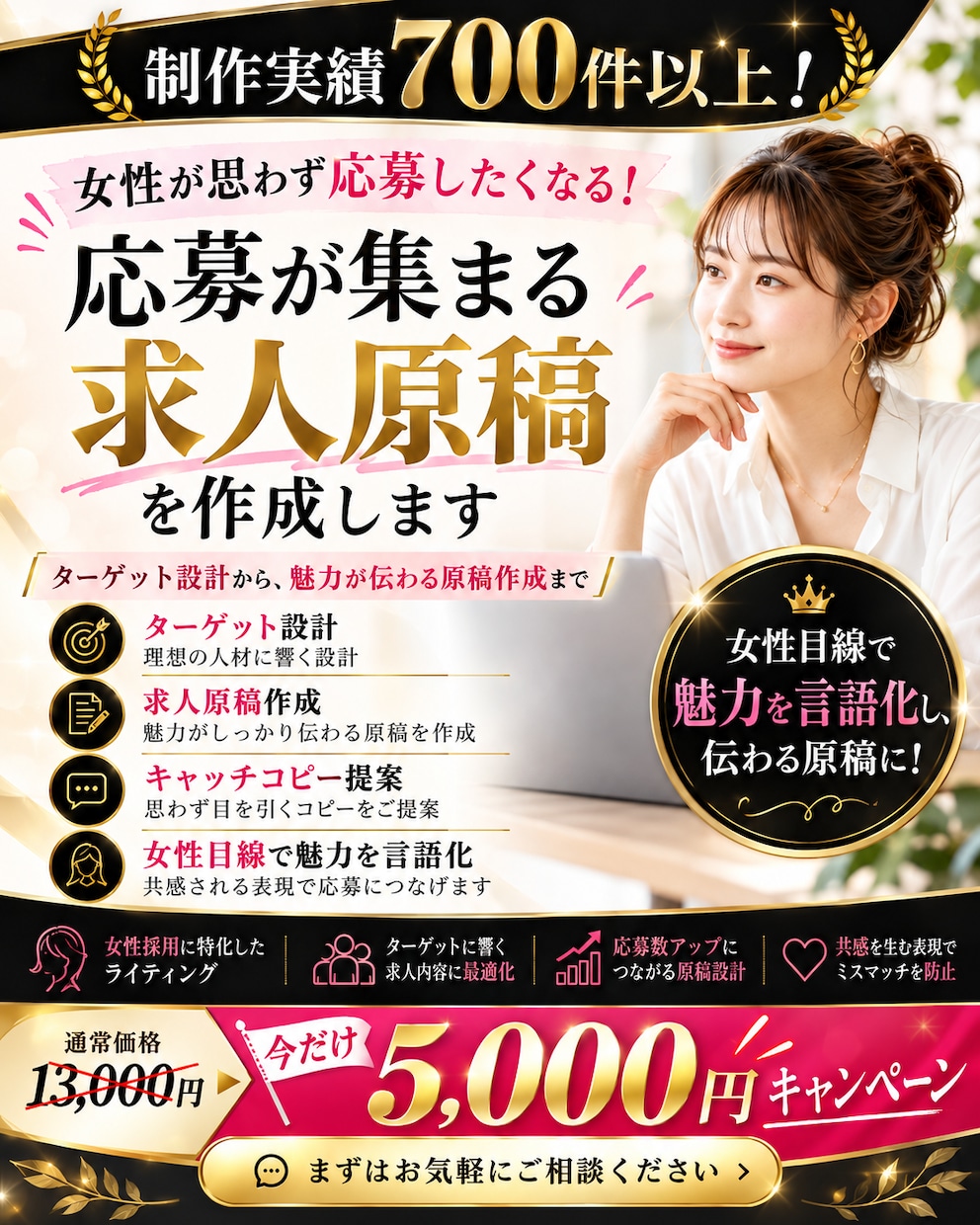 制作実績700件以上！応募が来る求人原稿を作ります せっかく出すなら、効果の出る求人広告つくりませんか？ イメージ1