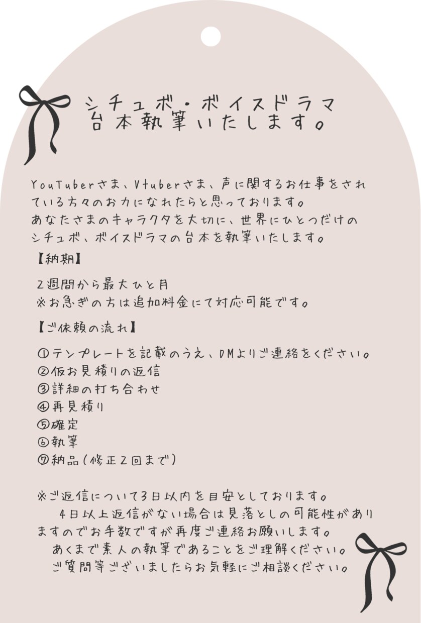 あなただけのオリジナルボイス台本作成します キャラクタへの高い解像度であなただけのオリジナル台本を イメージ2
