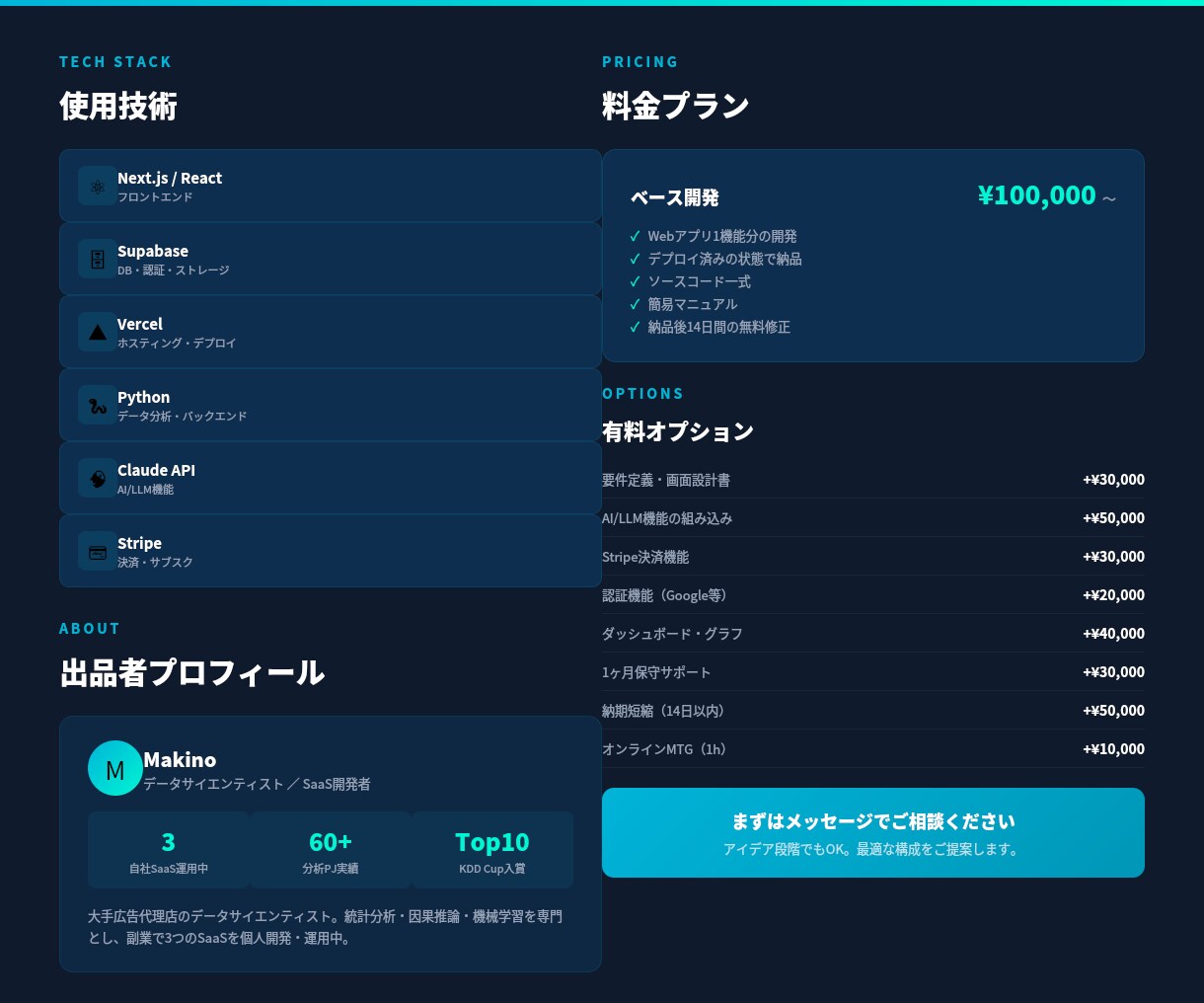 SaaS開発を代行します 自社で3つのSaaS運用現役開発者。 金のなる木を育てます イメージ8