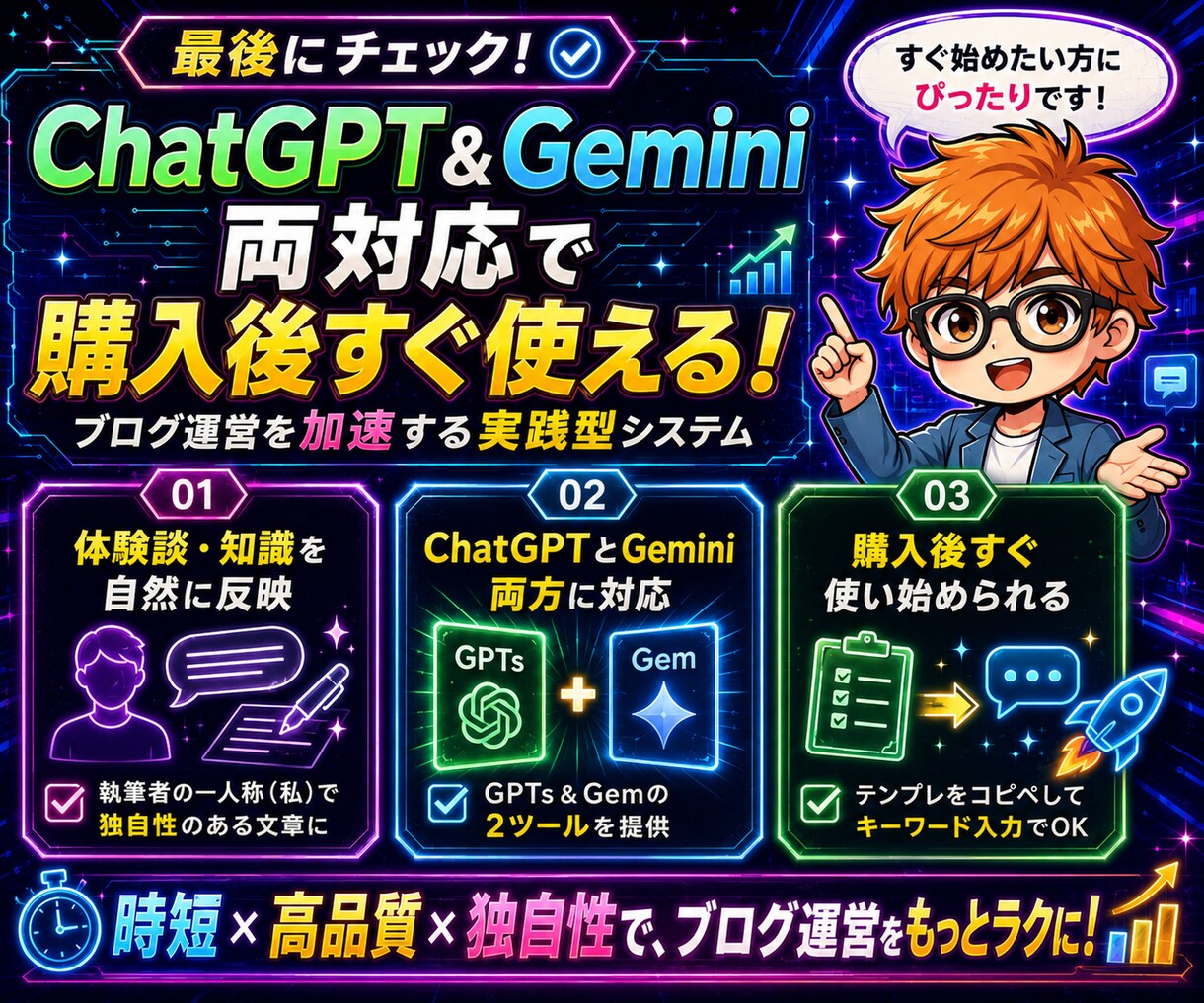 ブログ記事作成を自動化！GPTs＆Gem提供します 【収益化＆アドセンス合格実績】構成から本文までチャットで完結 イメージ5
