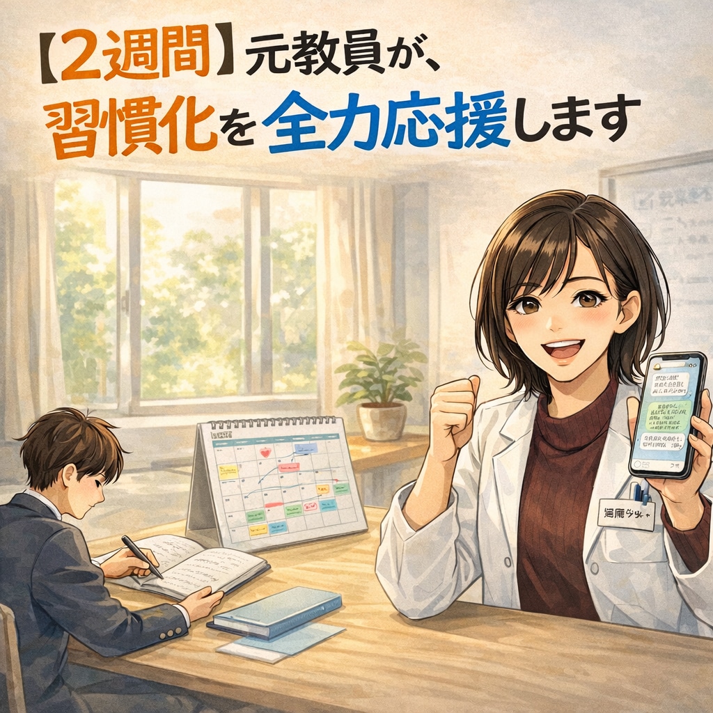 元教員が【2週間】習慣化を全力応援します 早起き・勉強・減量…挫折しそうな毎日をチャットで支えます イメージ1