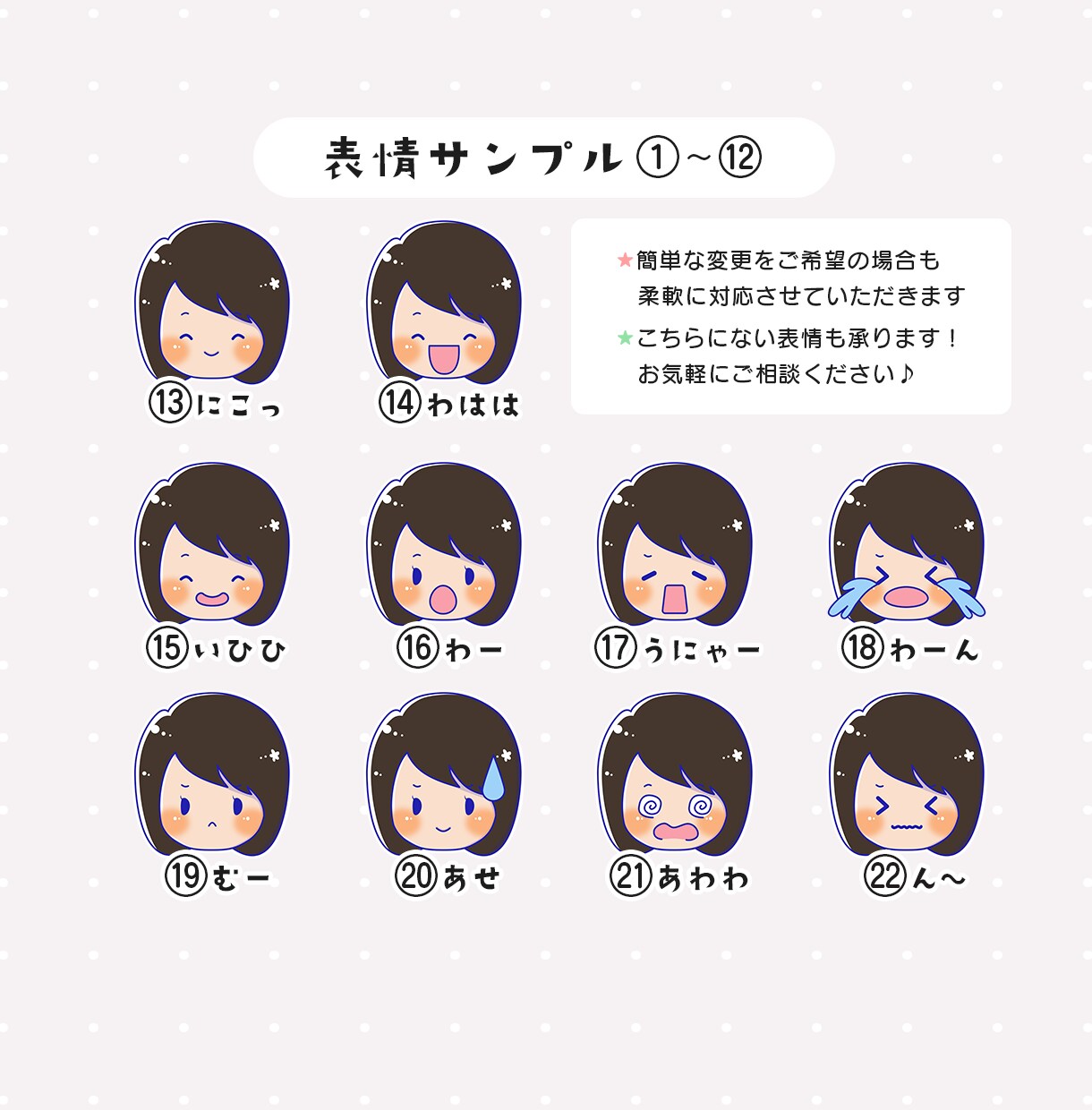 5表情セット！ゆるい似顔絵アイコン描きます ブログ・SNSのアイコンに♪写真なしOK／商用利用OK イメージ4