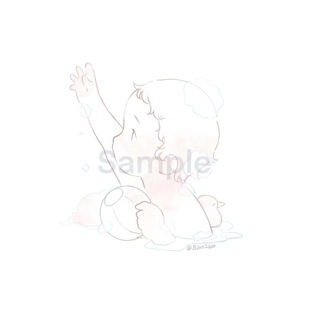 優しい水彩風の赤ちゃんの似顔絵をプレゼントします お子さんのほんわかした日常の短編を描きます~ イメージ2