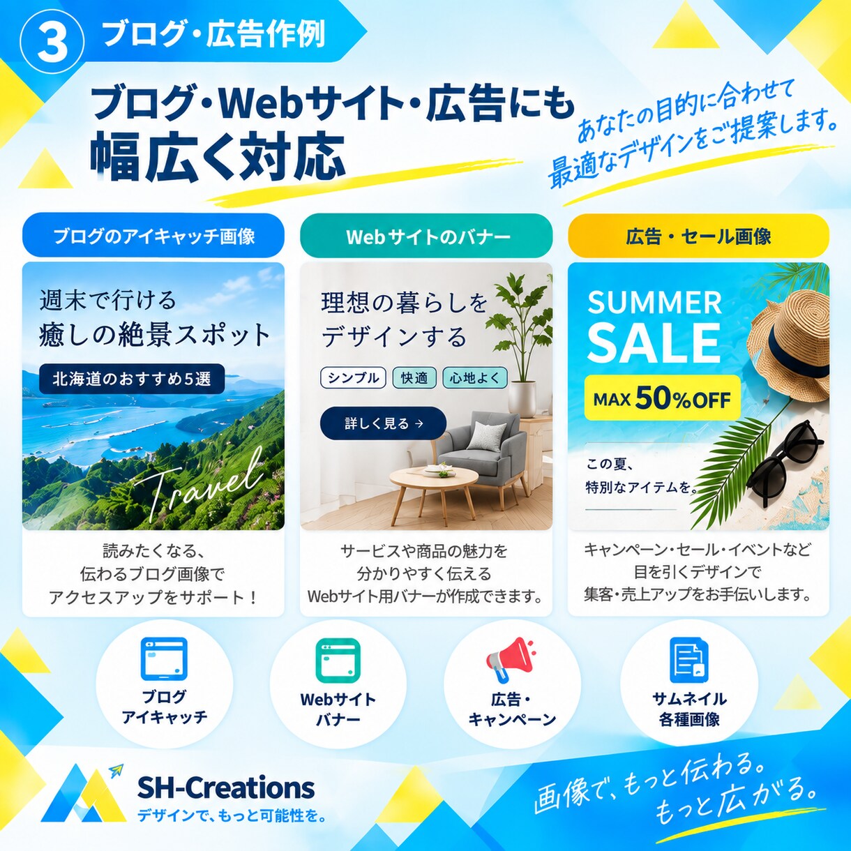 SNS・ブログ用画像を作ります 目を引く画像を用途に合わせてデザインします！ イメージ3