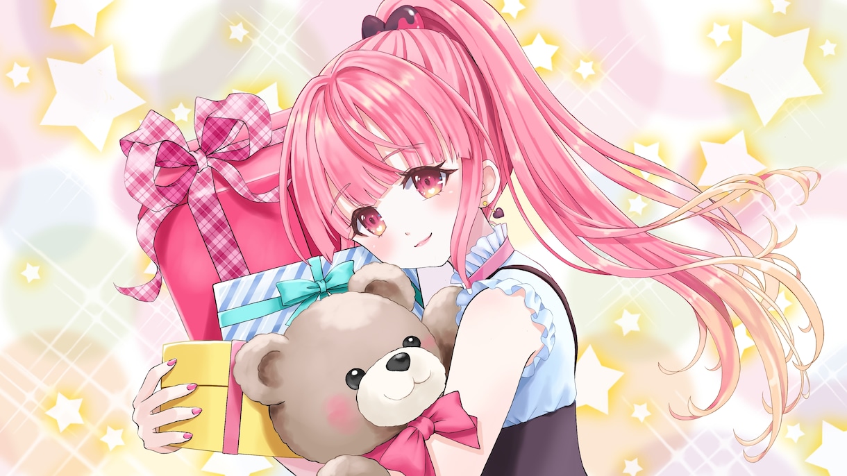 パッと目をひくサムネ、ヘッダーお描きします オリキャラや可愛いキャラクターで目立つ一枚絵をお描きします イメージ9