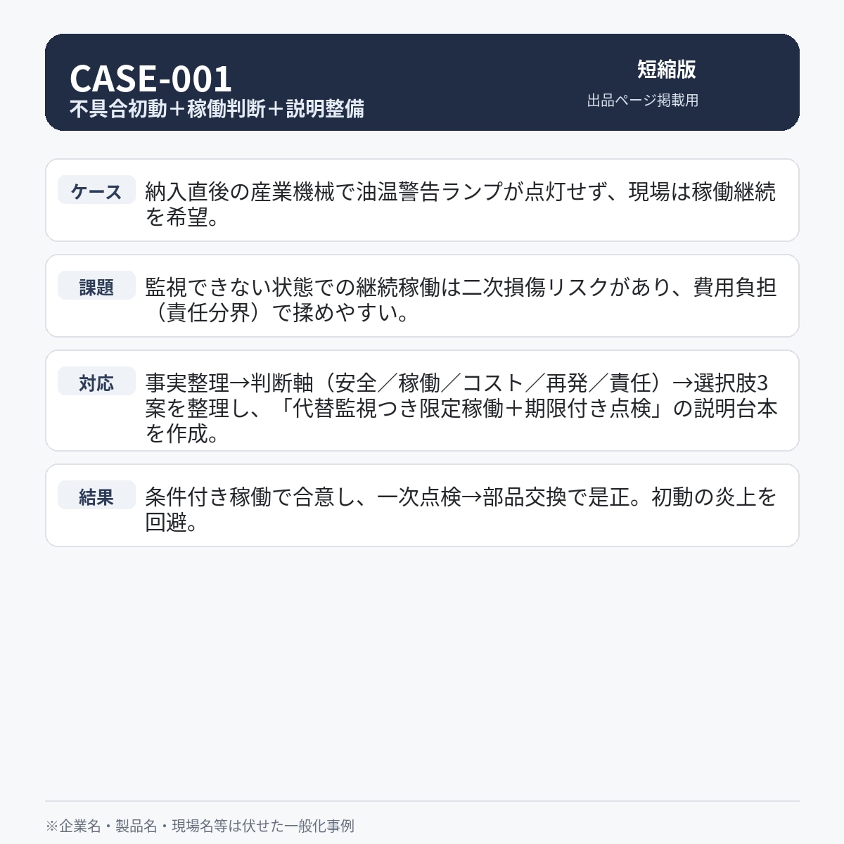 産業機械・建設機械の不具合対応文書を添削します 「何をどう説明すればよいか分からない」を伝わる文書に整えます イメージ1