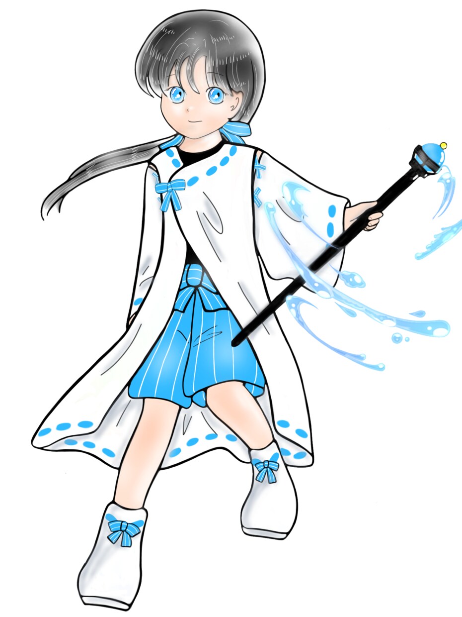 魔法系が好きな人におすすめします 水使いの少年背景あり背景水色透過あり イメージ3