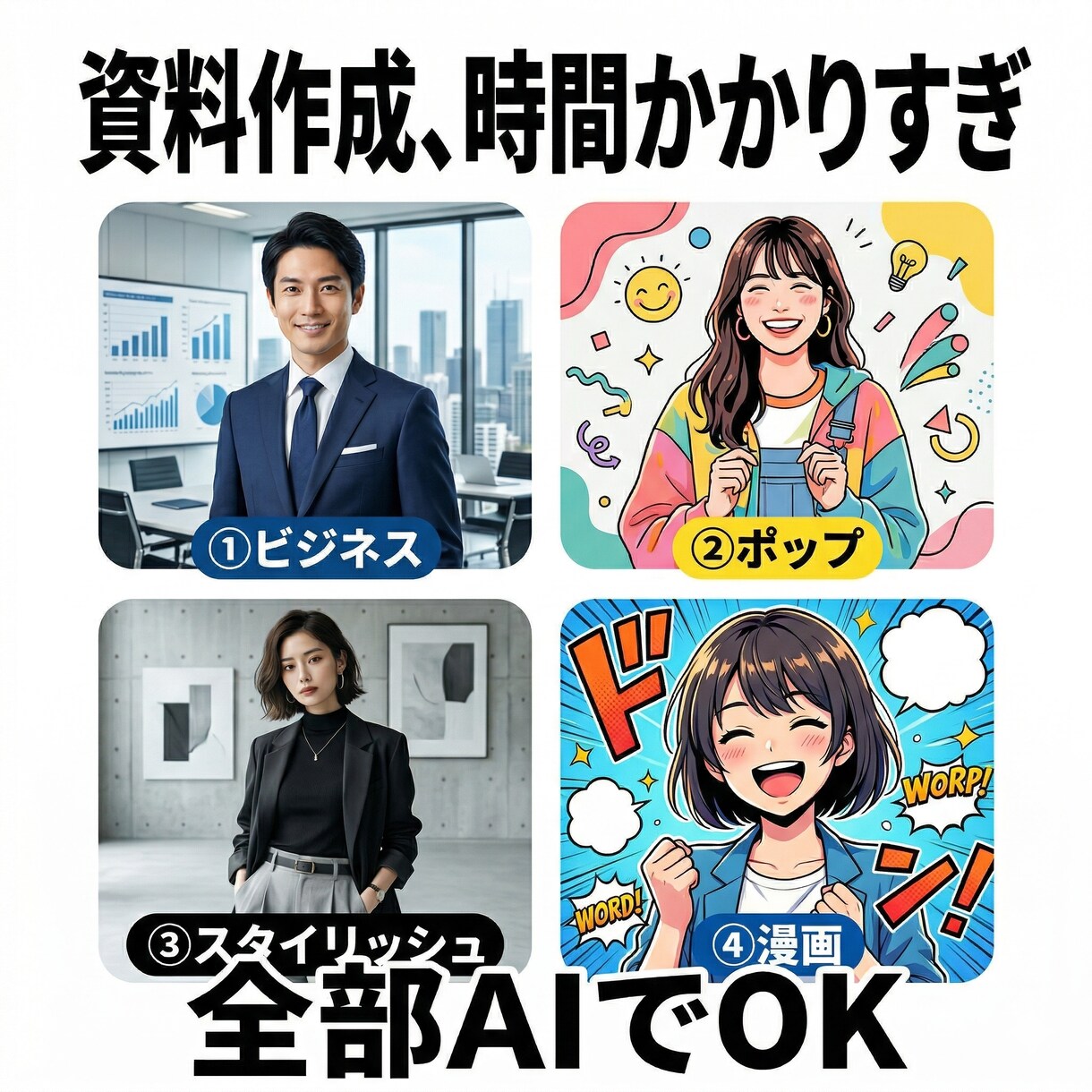 漫画風も！AIを使ったプロ級の資料の作り方教えます 資料作成はもうAIに丸投げ。5分で終わる最強テンプレ一式 イメージ4