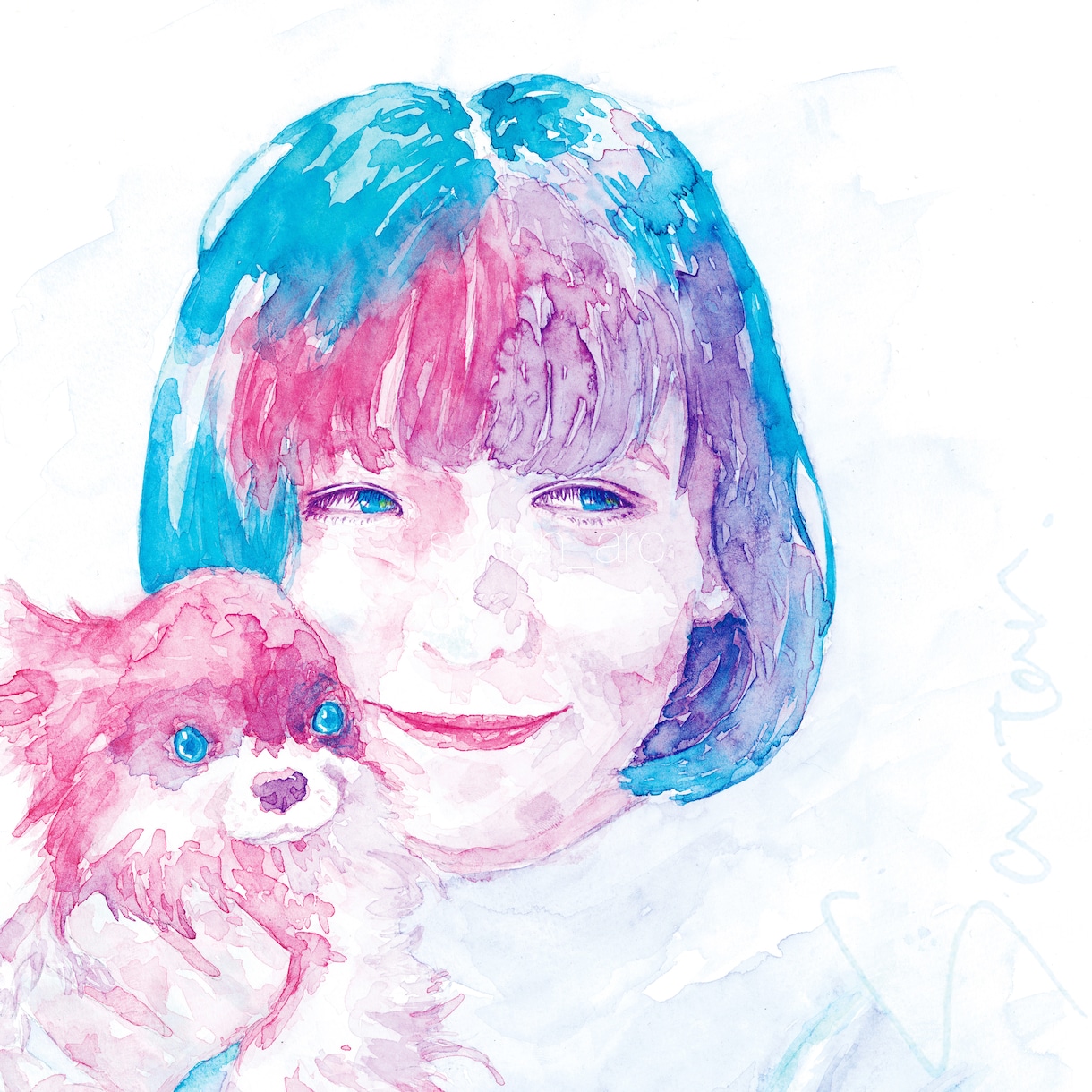 透明感抜群！水彩でアーティスティック似顔絵描きます SNSのアイコン、プレゼントや自宅インテリアに。 イメージ4
