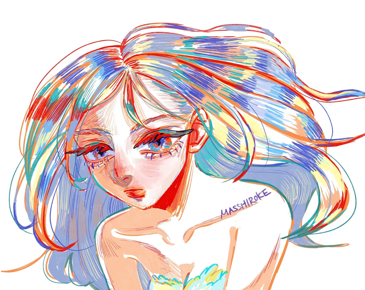 エッジの効いたお洒落なアイコン描きます 色彩の爆発あなただけの特別な一枚 イメージ1