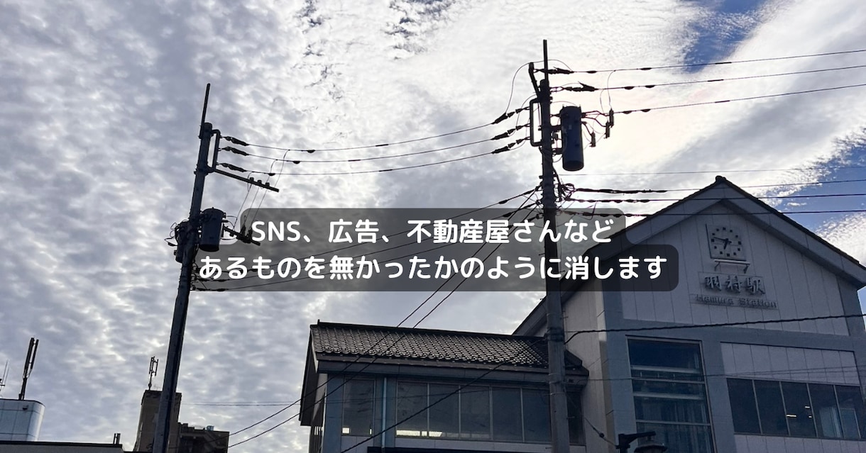 あるものを消しますます 電柱などの不要なものをプロが消します イメージ1