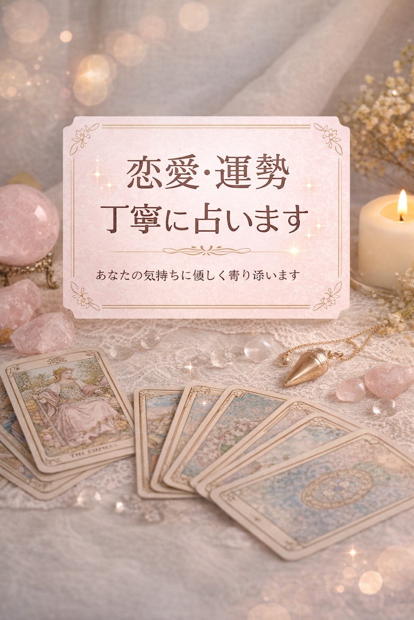 恋愛や運勢を優しく丁寧に占います 誰にも言えない悩みに寄り添います イメージ1