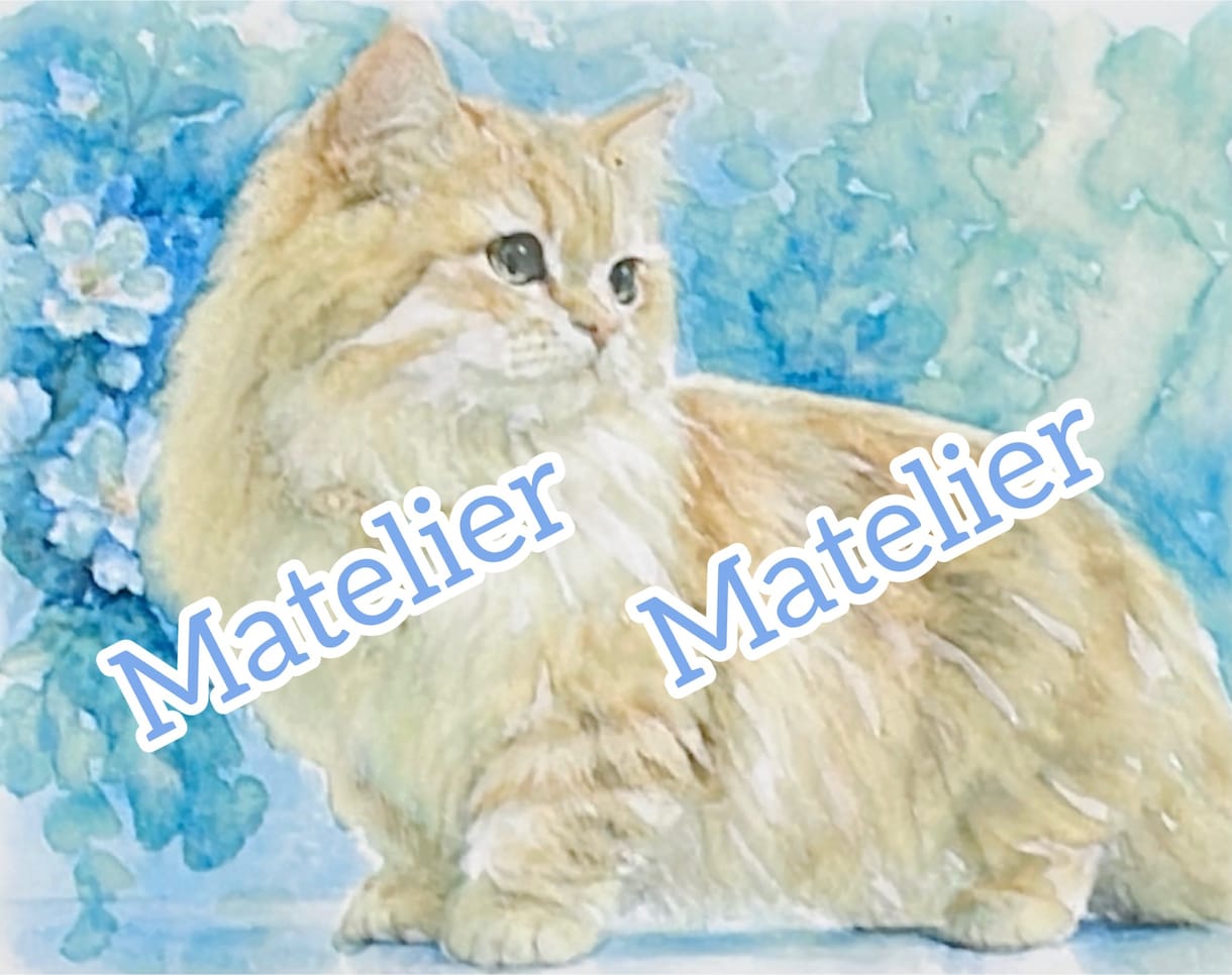 オーダーでペット、動物の水彩似顔絵を手描きします 世界に一点の作品。特殊ブラシで丁寧に描く。インテリアにも。 イメージ1