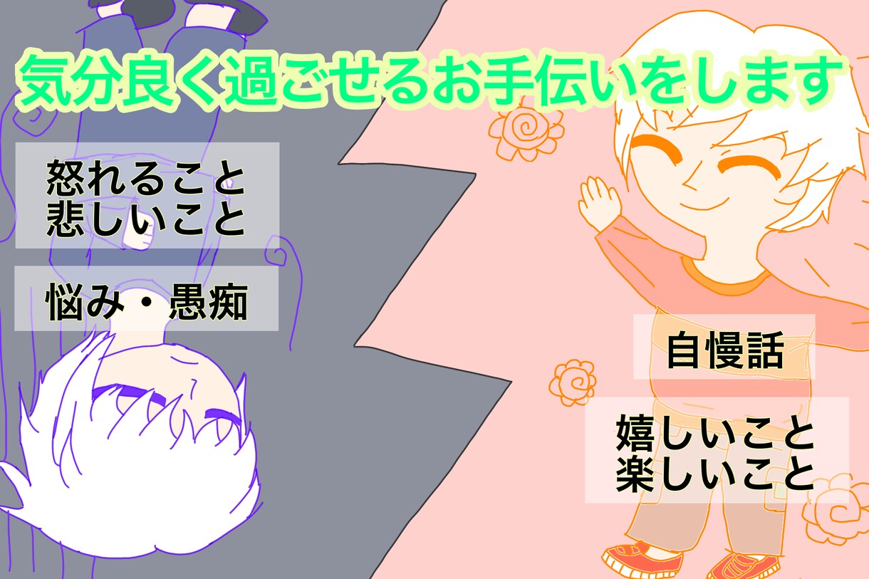 24時間回数無制限で愚痴、話したいことを聞きます チャットで底女による明日の貴方を気分よく過ごせる手伝い イメージ1