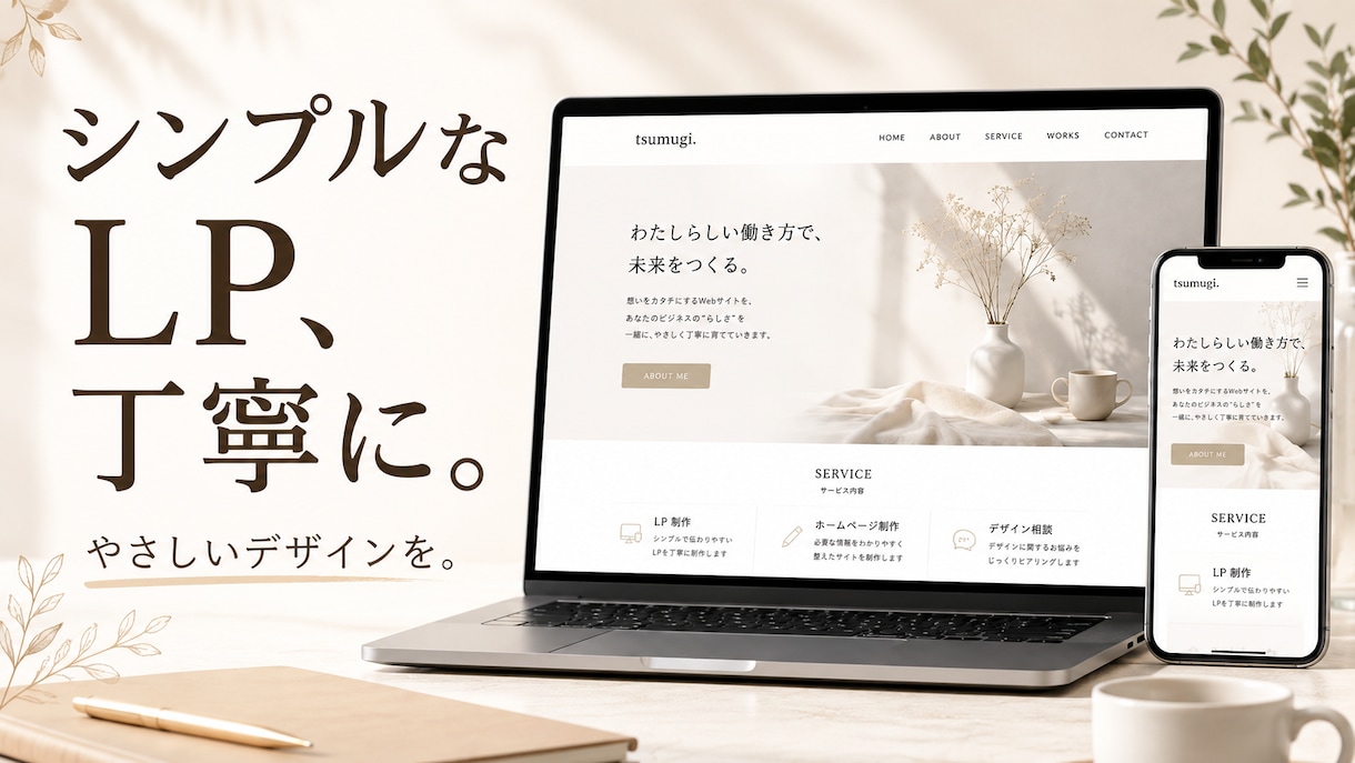 シンプルなランディングページを制作します イメージを大切に、集客ページを丁寧に仕上げます イメージ1