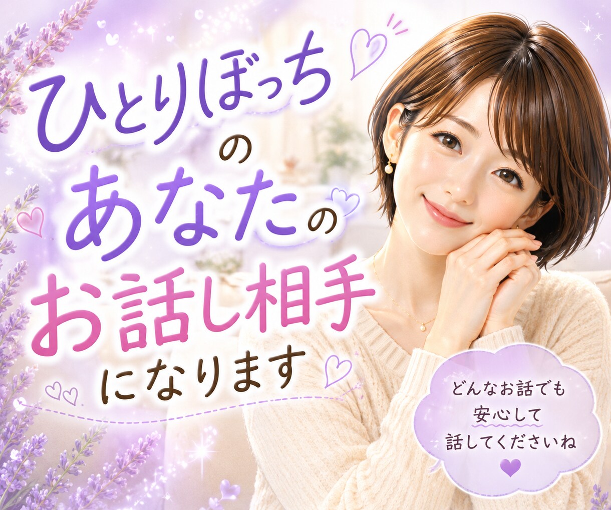 ひとりぼっち⭐️あなただけのお話相手になります ☘️孤独/不安/恋愛/仕事/育児/電話/毒親/雑談/HSP イメージ1
