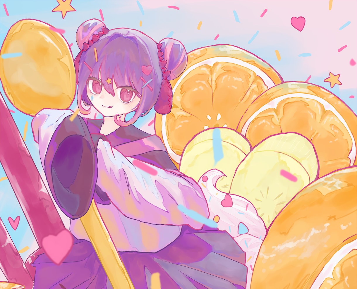 甘くてかわいい女の子かきます スイーツやお菓子×女の子のイラスト描きます イメージ1