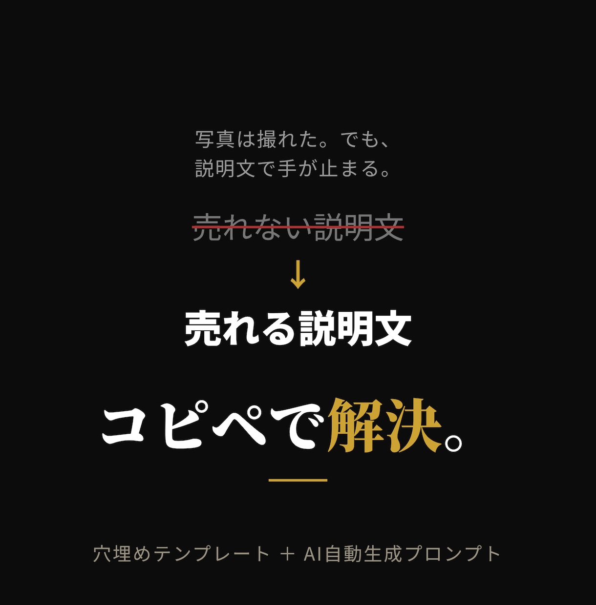 コピペで使える出品テンプレート提供します 穴埋めするだけ。初心者でも売れる説明文が今日から書けます。 イメージ5