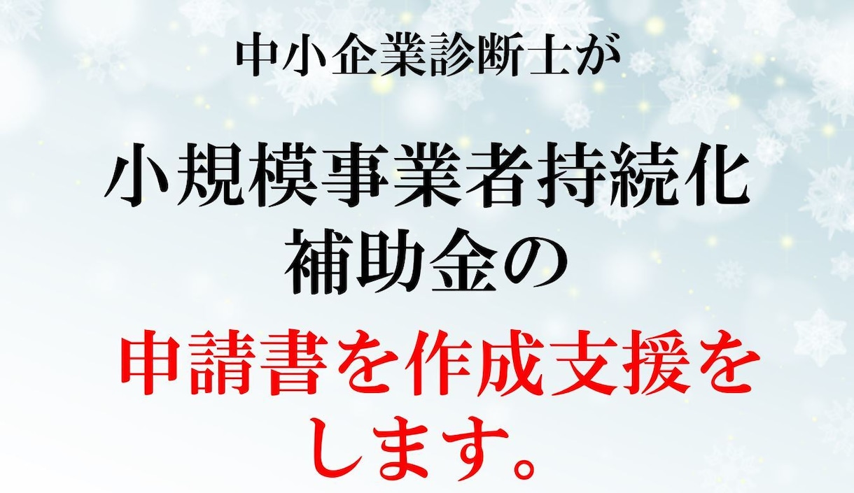 小規模事業者持続化補助金の申請書を作ります 事業計画書作成の専門家、中小企業診断士が支援します イメージ1