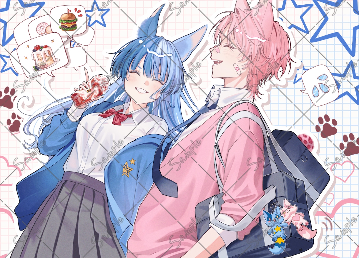 かわいい女の子や男の子を描きます シンプルなものからポップなもの、お顔アップや立ち絵など！ イメージ5