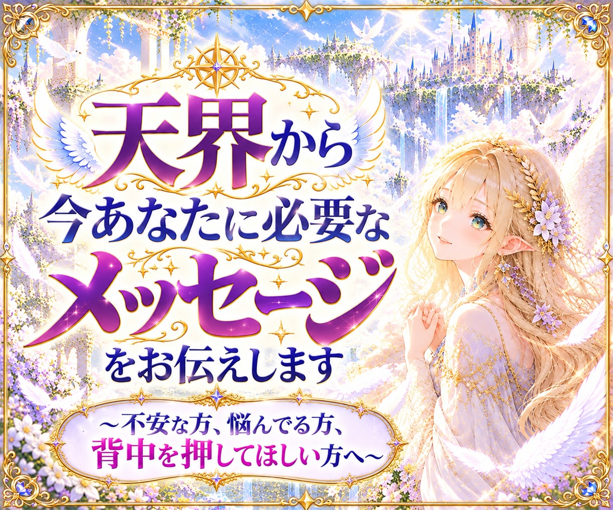 天界から今あなたに必要なメッセージをお伝えします ～不安な方、悩んでる方、背中を押してほしい方へ～ イメージ1