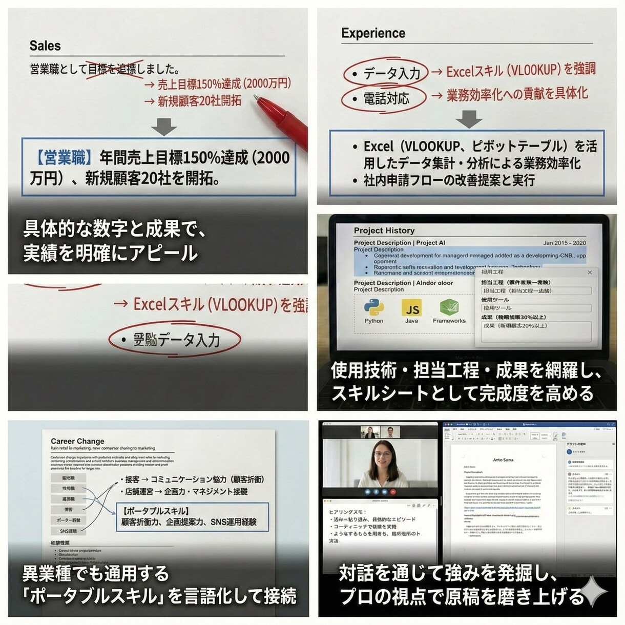 プロが代筆！書類選考通過率UPの職務経歴書書きます 隠れた強みを言語化し人事担当者が会いたいと思う書類へ仕上げ！ イメージ2