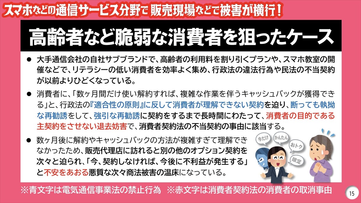 スマホなどを強引に、契約させられた不満を聴きます 消費者トラブルに強いファイナンシャルプランナーがよりそいます イメージ3