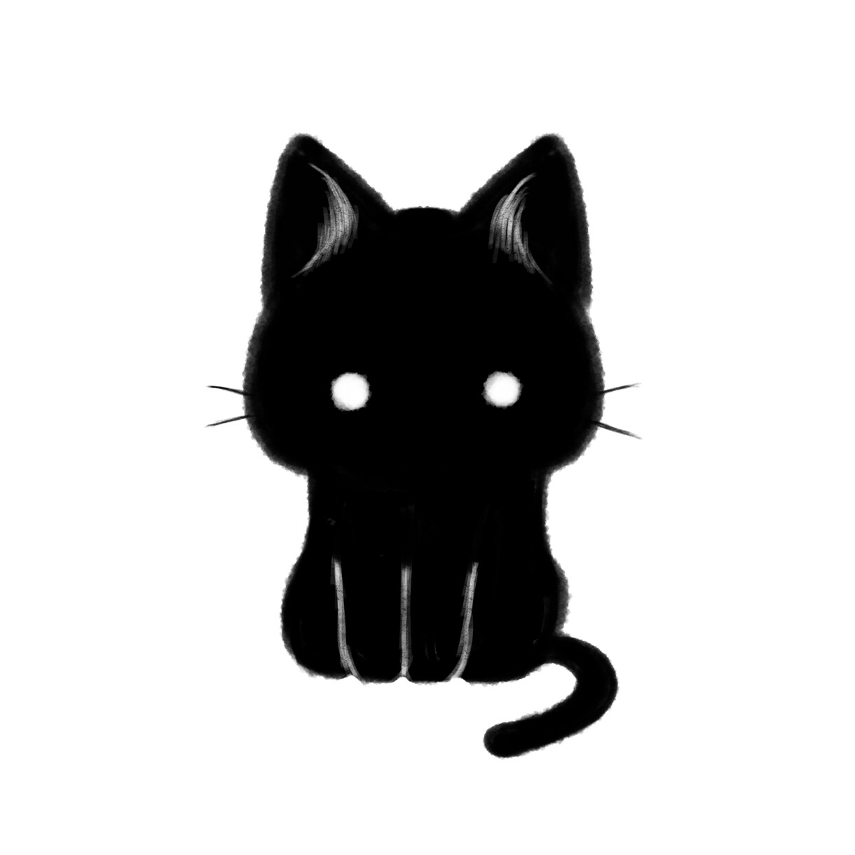 モノトーンな黒猫のイラスト描きます SNSのアイコンなどにも使用可能です イメージ1