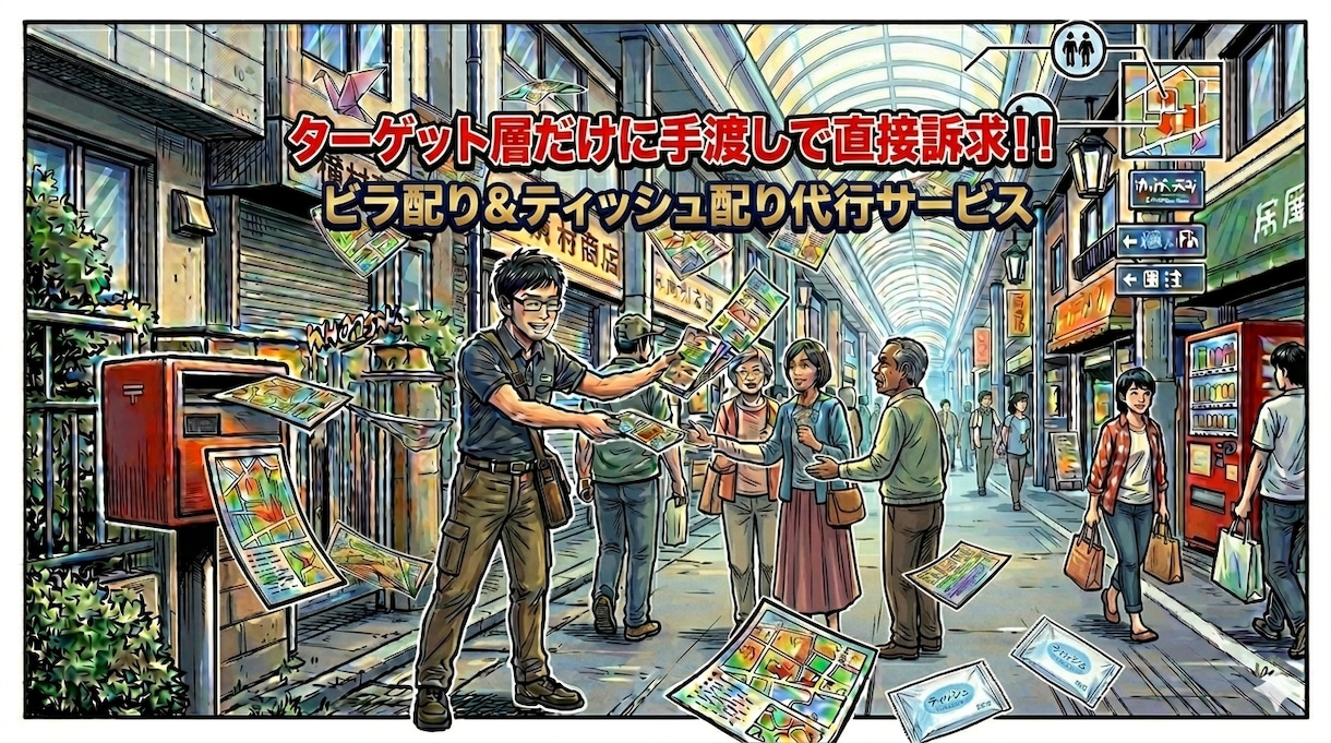 神奈川・都内エリアでターゲットビラ配り代行承ります 「競合が多い業界ほどオススメ」低料金×短時間で効果的にPR！ イメージ1