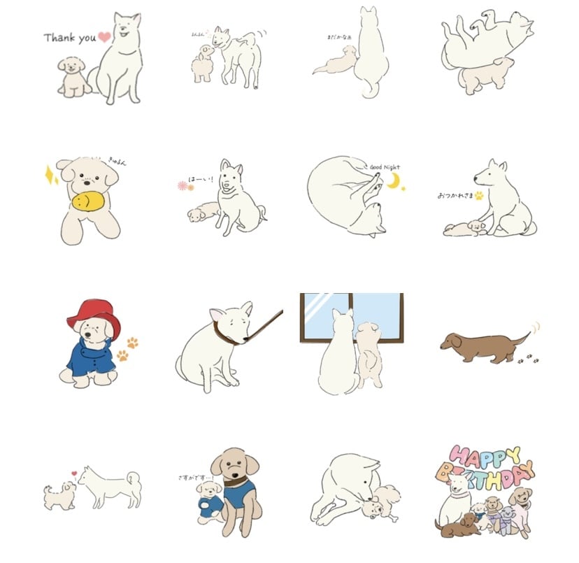 愛犬のイラストでLINEスタンプを作成します 愛犬の写真からLINEスタンプを作成します！ イメージ5