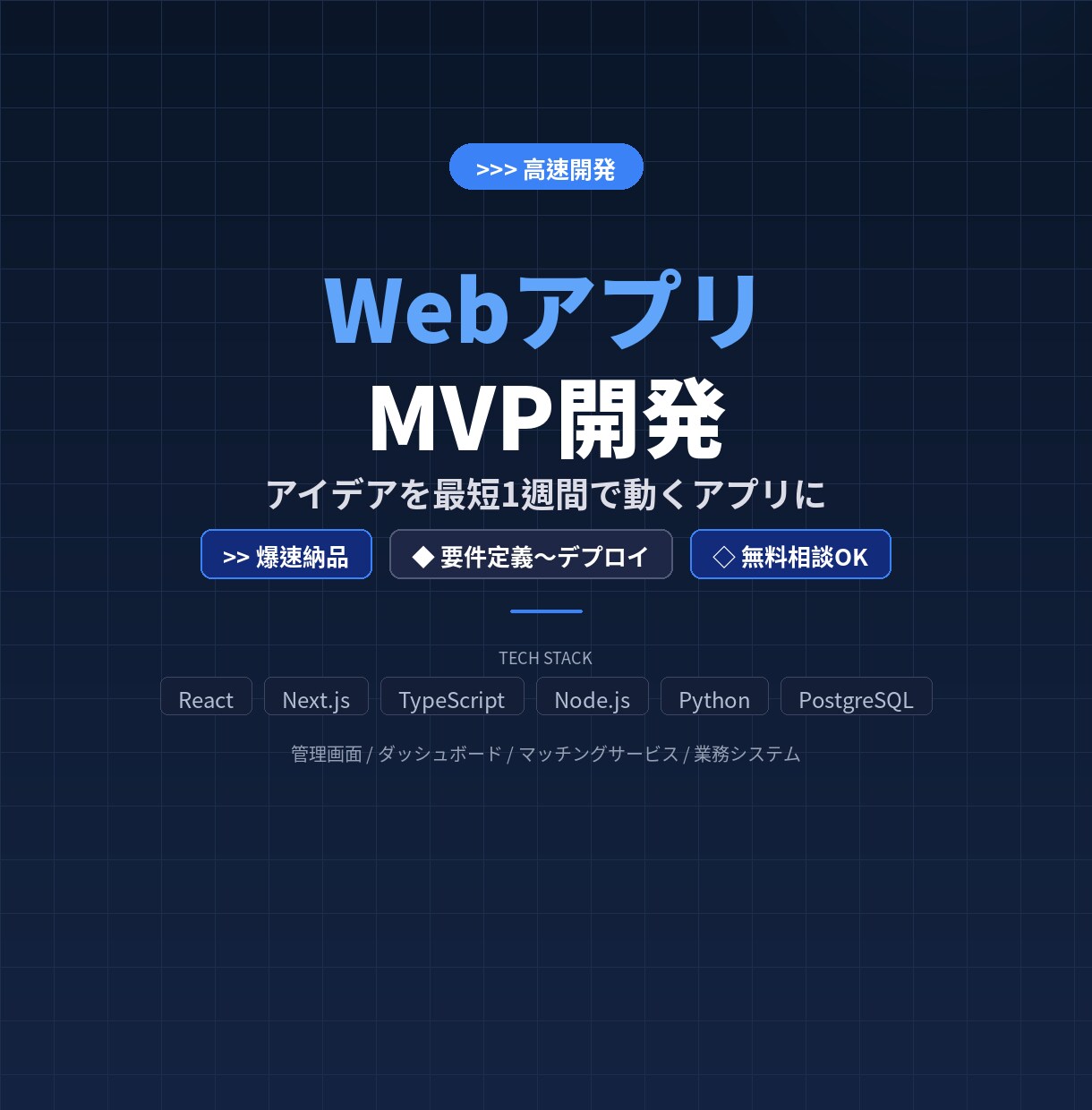 WebアプリのMVPを高速開発します アイデアを最短1週間で動くアプリに イメージ1