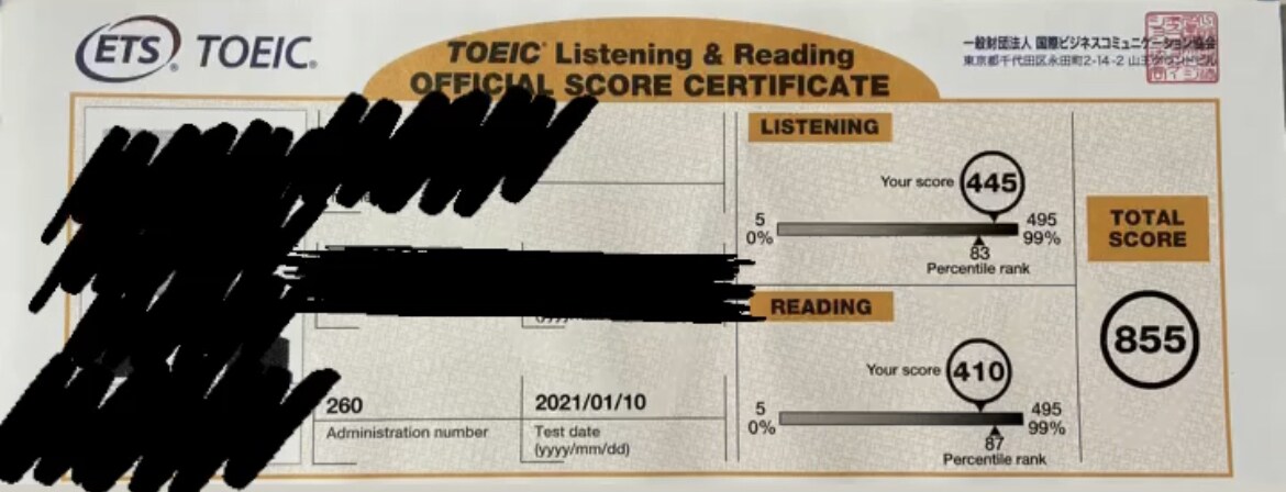 独学３ヶ月でTOEIC855 点の勉強法を教えます 就活、昇進、留学…TOEICスコアが必要な方のお役に！！ イメージ1