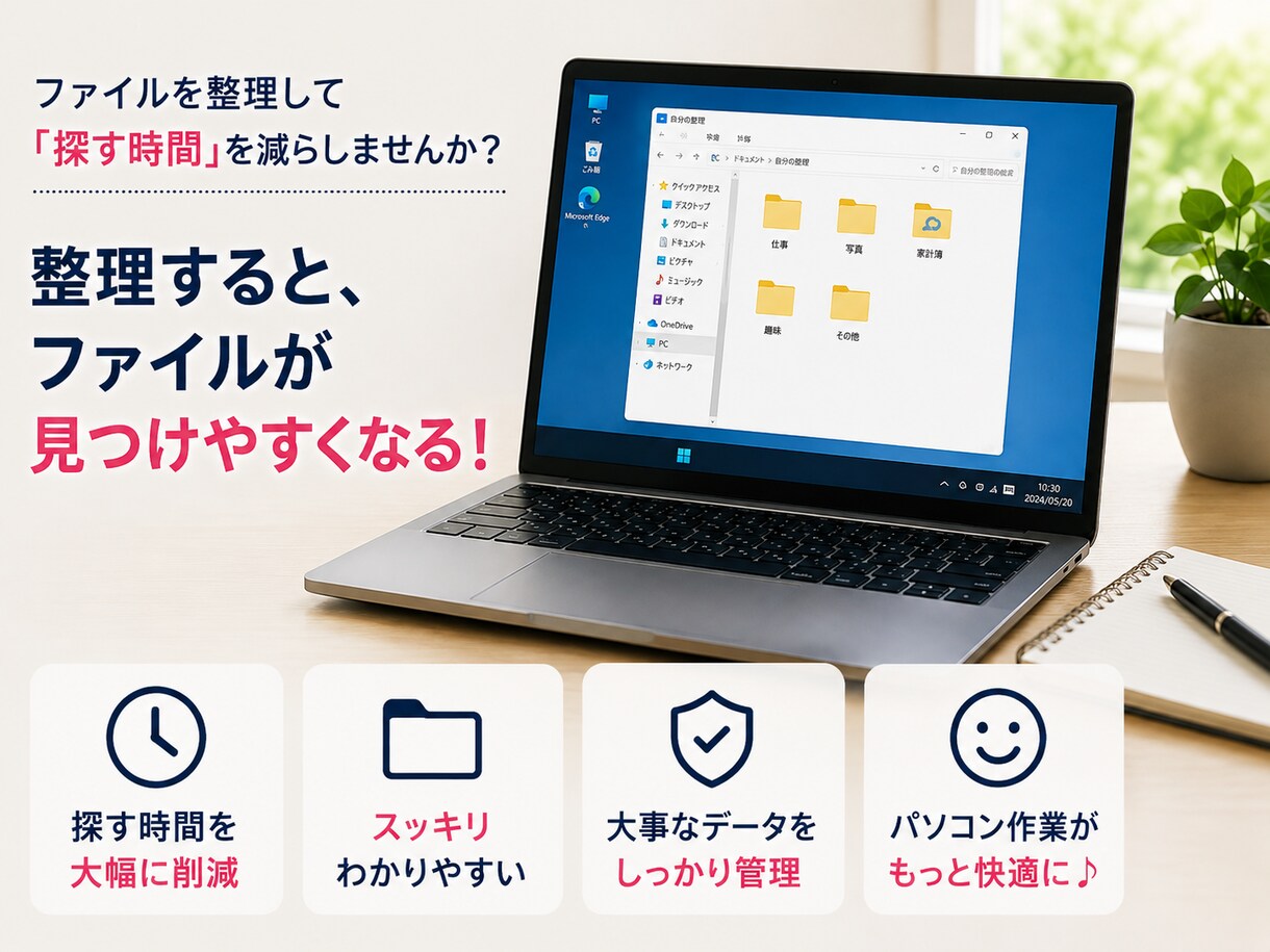 パソコン初心者さんの為にファイルの整理教えます PCが保存したファイルだらけでお困りの方へ整理の仕方教えます イメージ2