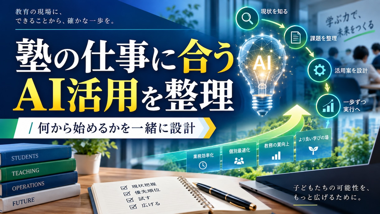 学習塾のAI活用を提案します 塾の業務と集客に合うAI活用を整理します イメージ1