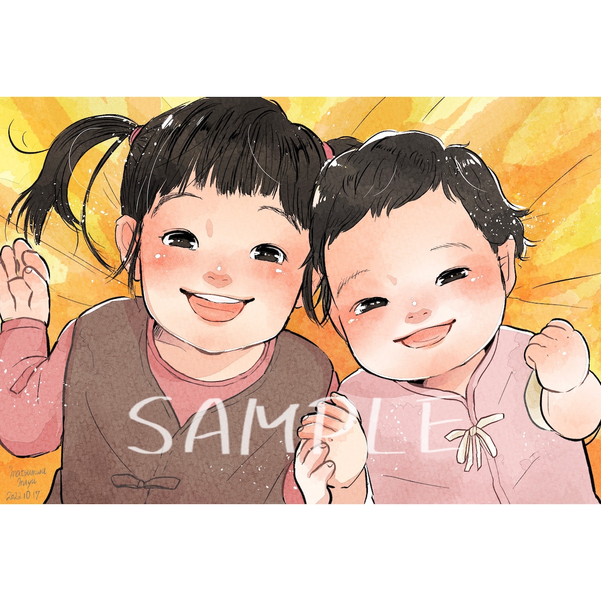 ふんわり優しい似顔絵描きます 大切な人へのプレゼントにも★水彩画風に仕上げます イメージ5