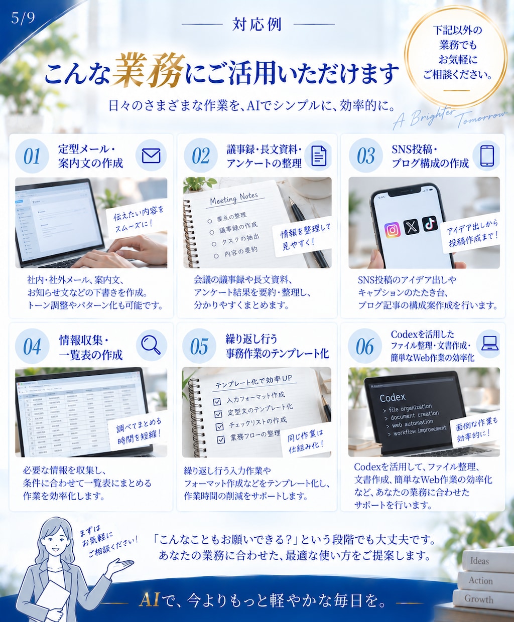 AIで業務のムダを整理します 10/31まで1業務5,000円で改善案を提案 イメージ4