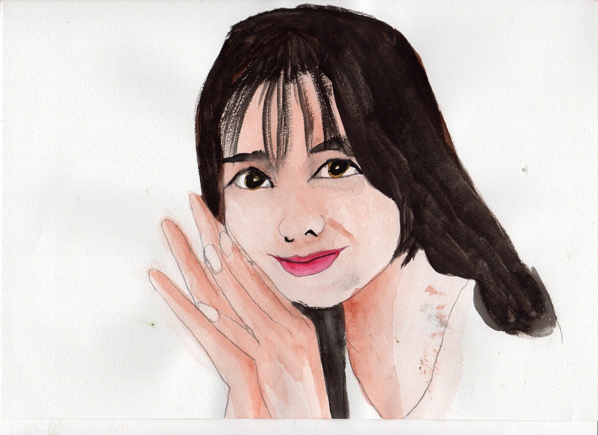 似顔絵水彩画の手描きの作品ですます 一品一品手描きの作品です水彩画です イメージ6