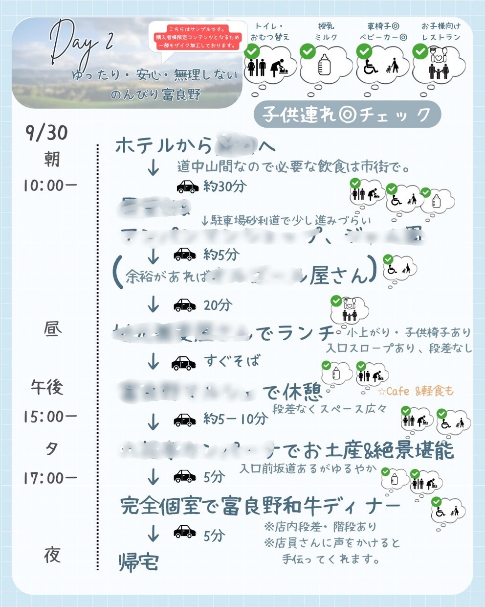看護師寄り添う富良野ベビーカー旅しおりを提供します 【限定価格】５名まで。無理なく回れるゆったり旅。安心重視。 イメージ4