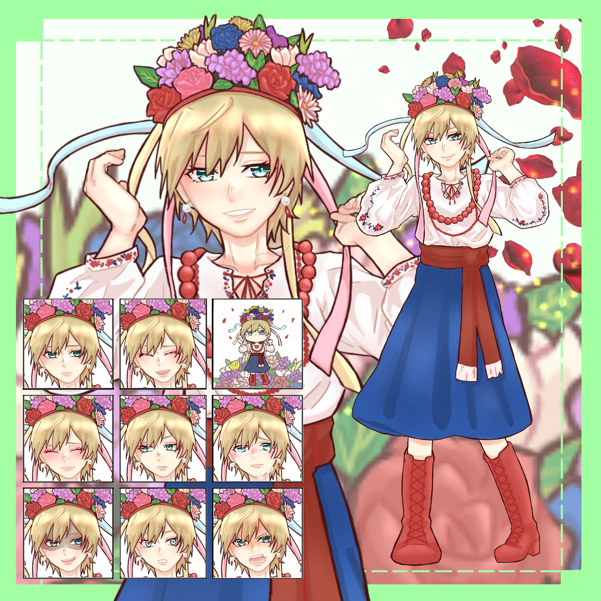 立ち絵(SDドット絵＆表情差分(8個))制作します クリエイター必見！あなただけのキャラクター制作いたします！ イメージ10