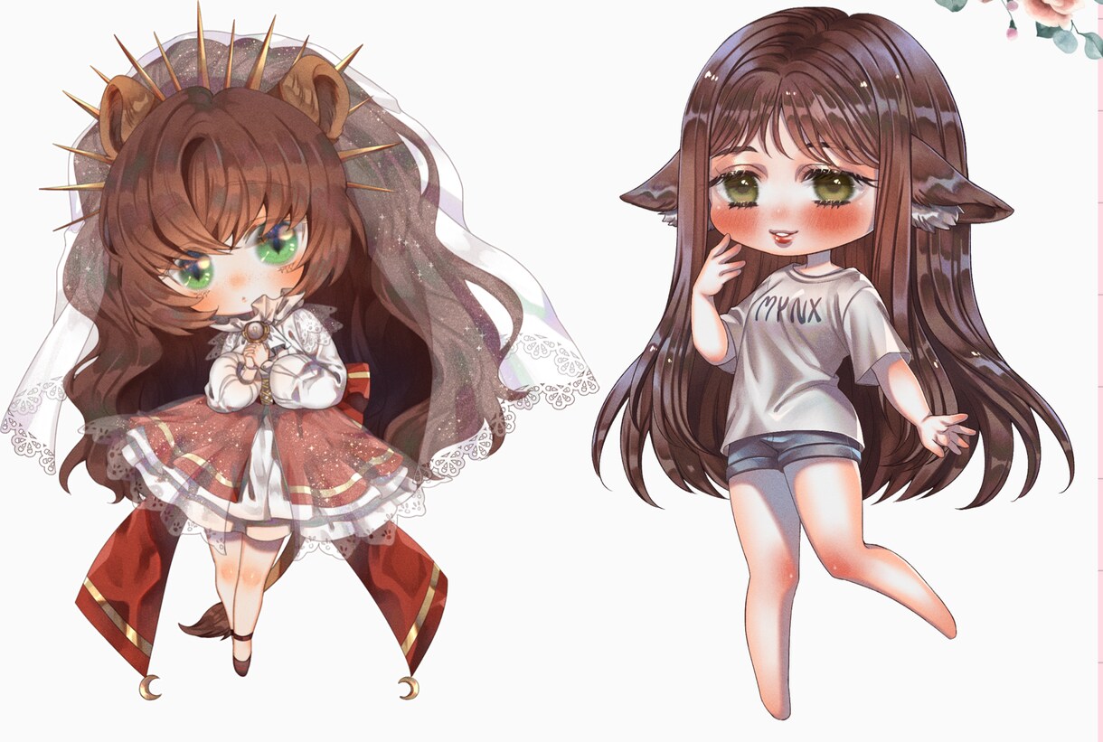 商用可＊オリジナル立ち絵・イラストを制作します 可愛いかつ個性のあるイラスト（立ち絵・ミニキャラ）を描きます イメージ8